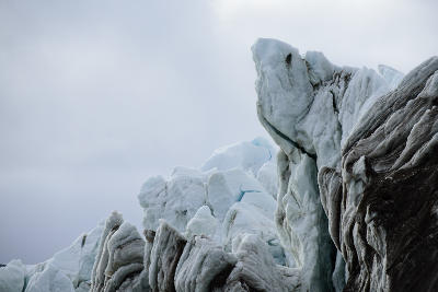 The calving front of the retreating Blomstrandbreen on Spitsbergen, Arctic.